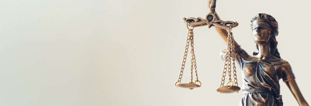 The Statue of Justice - lady justice or Iustitia / Justitia the Roman goddess of Justice